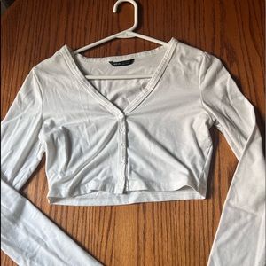 Cropped Buttoned Long sleeve shirt